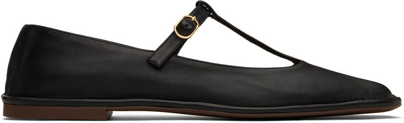 Sneakers och skor The Row The Row Square T-Strap Ballerina Flats Svart | F1599-SL3