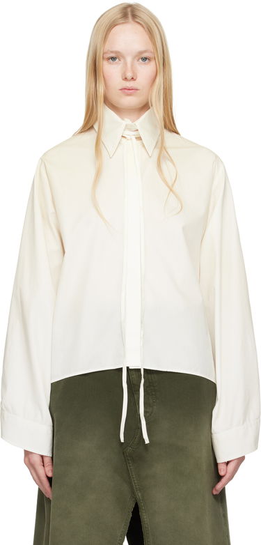 Skjorta Maison Margiela MM6 Maison Margiela Cotton Poplin Tie-Neck Shirt Vit | S62DT0039 M35458, 0