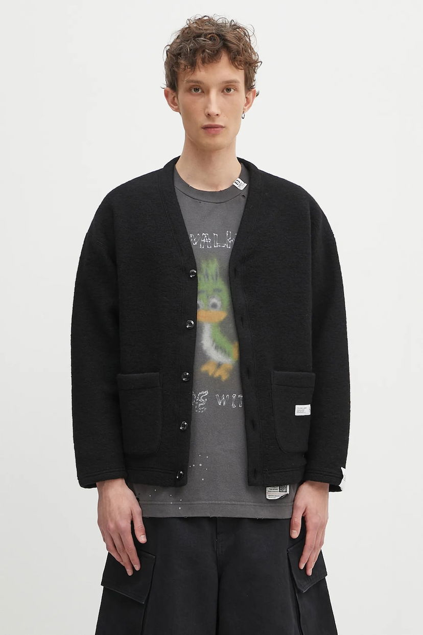 Sweater Neighborhood NEIGHBORHOOD Wool Jersey Cardigan Svart | 242FPNH.CSM14