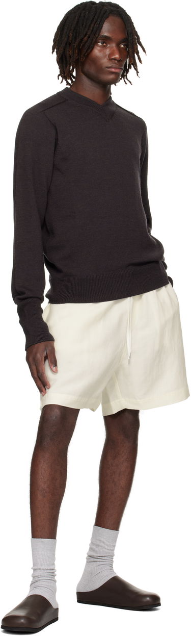 Shorts Studio Nicholson Starboard Drawstring Shorts Vit | STARBOARD SNM - 1369, 3
