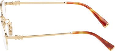 Solglasögon Miu Miu Miu Miu Half Rim Metal Rectangle Glasses Brun | 0MU 52WV 8056262411148, 2