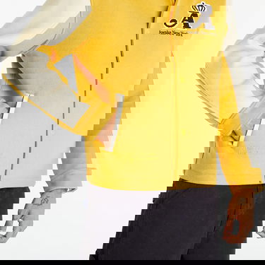 Bomberjacka Awake NY Awake NY Crown Embroidered Varsity Jacket Gul | AWK-FW23-OT005-SAF, 1