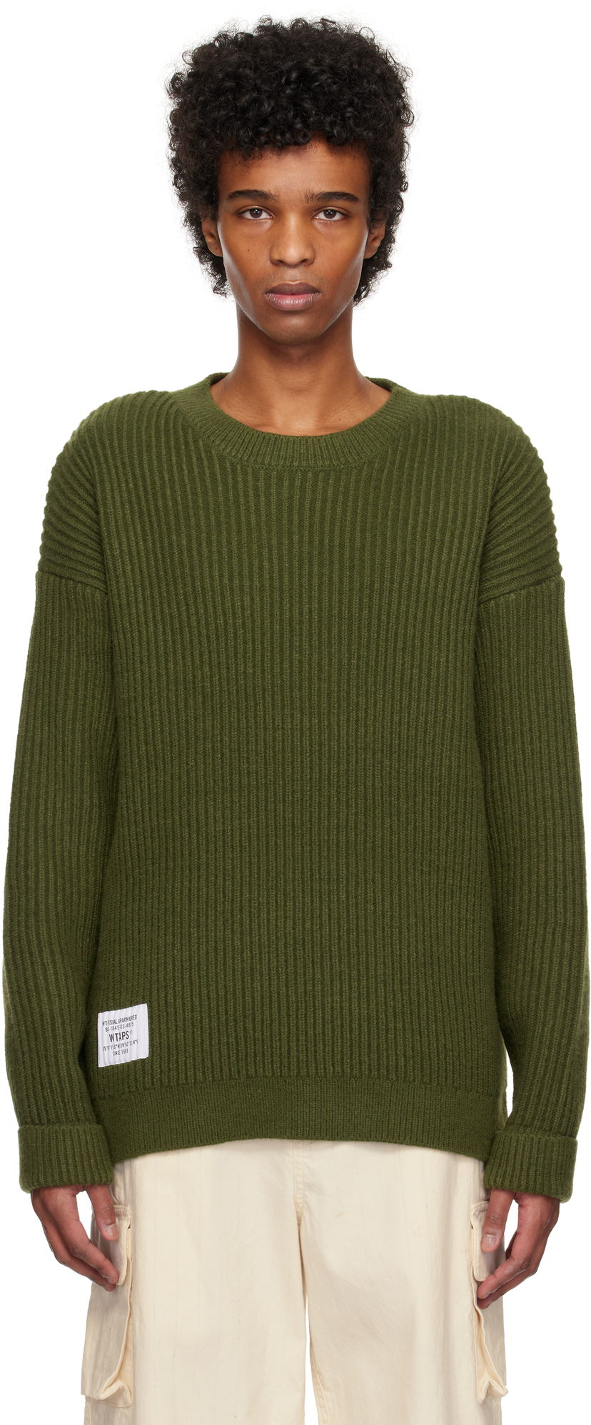 Sweater WTAPS WTAPS Deck Knit Sweater Grön | 242MADT-KNM06