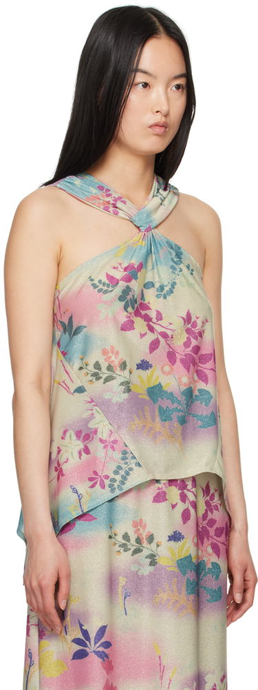 Linne Anna Sui Atlantis Garden Print Halter Neck Tank Top Flerfärgad | 424B20, 1