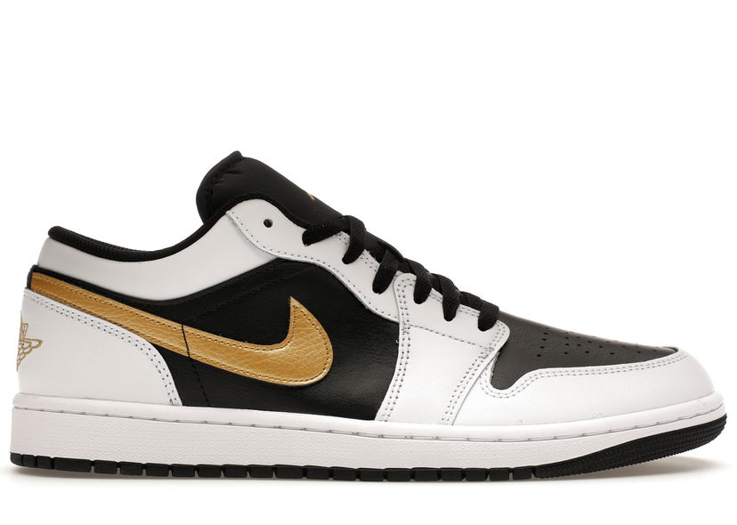 Sneakers och skor Jordan Jordan 1 Low White Black Metallic Gold Swoosh Vit | 553558-172