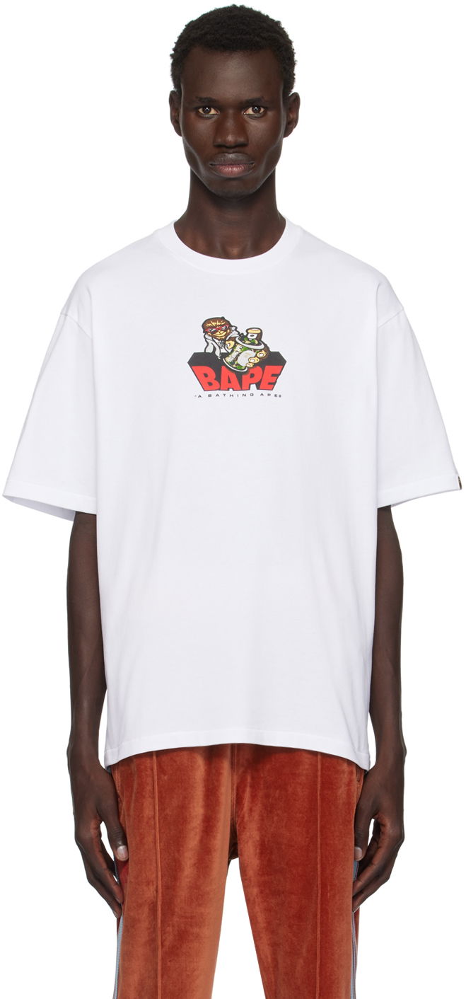 T-shirt BAPE Bape Graffiti Logo T-Shirt Vit | 001TEK301345M