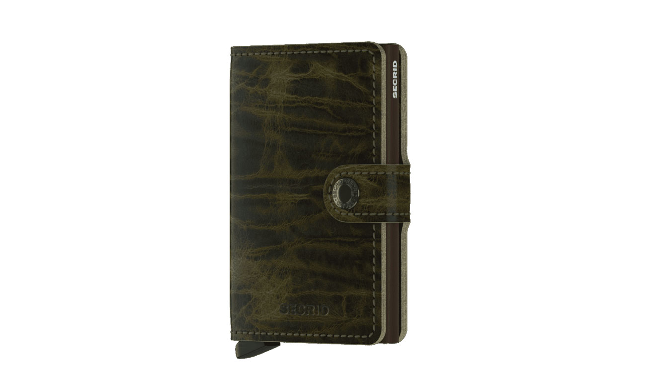Plånbok Secrid Miniwallet "Safiano Olive" Grön | MSa-olive, 1
