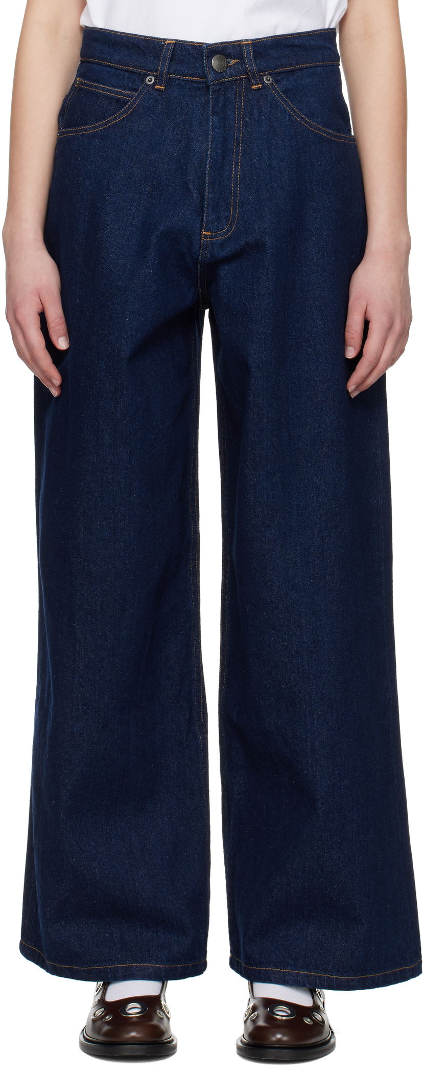 Jeans Charles Jeffrey Loverboy Charles Jeffrey LOVERBOY Wide Leg Jeans Blå | 054040502