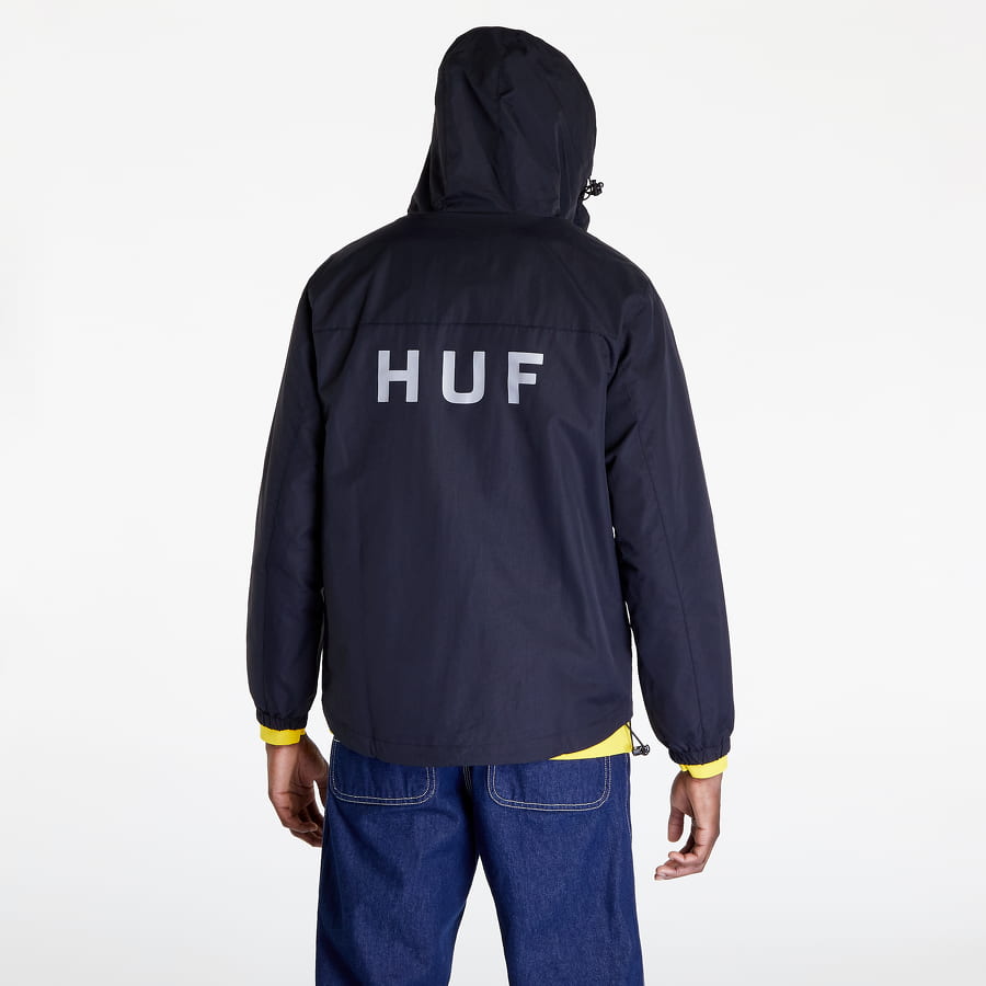 Vindjacka HUF Essentials Zip Standard Shell Svart | JK00350 BLACK, 1
