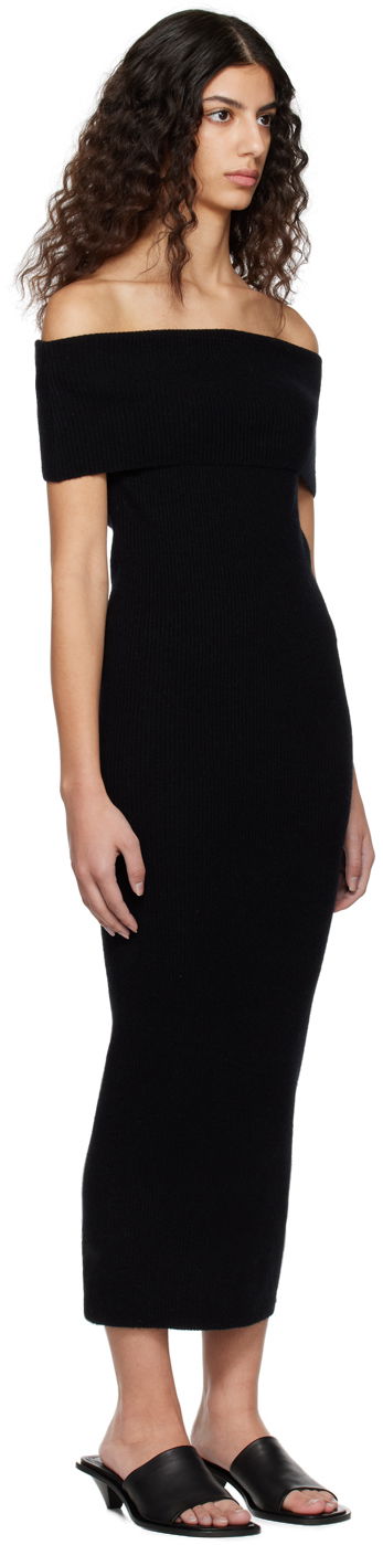 Klä TOTEME Off-Shoulder Midi Dress Svart | 231-6010-325, 1