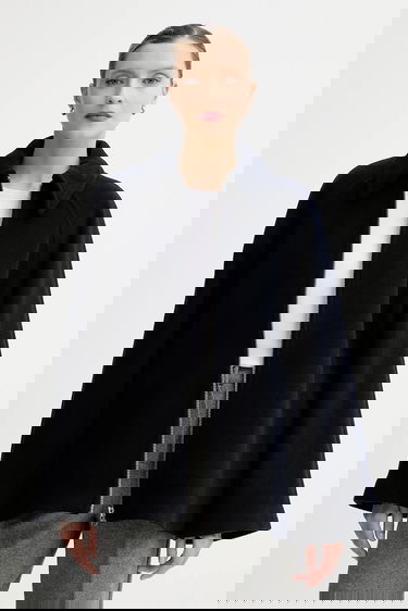 Jacka Samsoe Samsoe ALMA Wool Cape Jacket Mörkblå | F23300184, 0