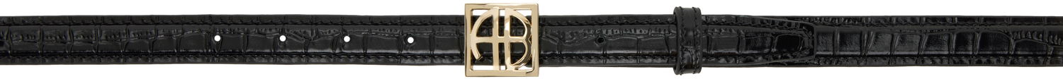 Bälten Anine Bing ANINE BING Monogram Embossed Croc Belt Svart | A-12-10461-BLK1, 0
