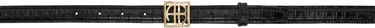 Bälten Anine Bing ANINE BING Monogram Embossed Croc Belt Svart | A-12-10461-BLK1, 0