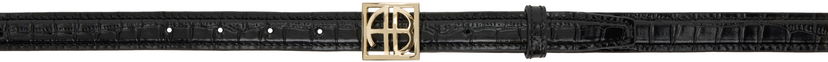 Bälten Anine Bing ANINE BING Monogram Embossed Croc Belt Svart | A-12-10461-BLK1
