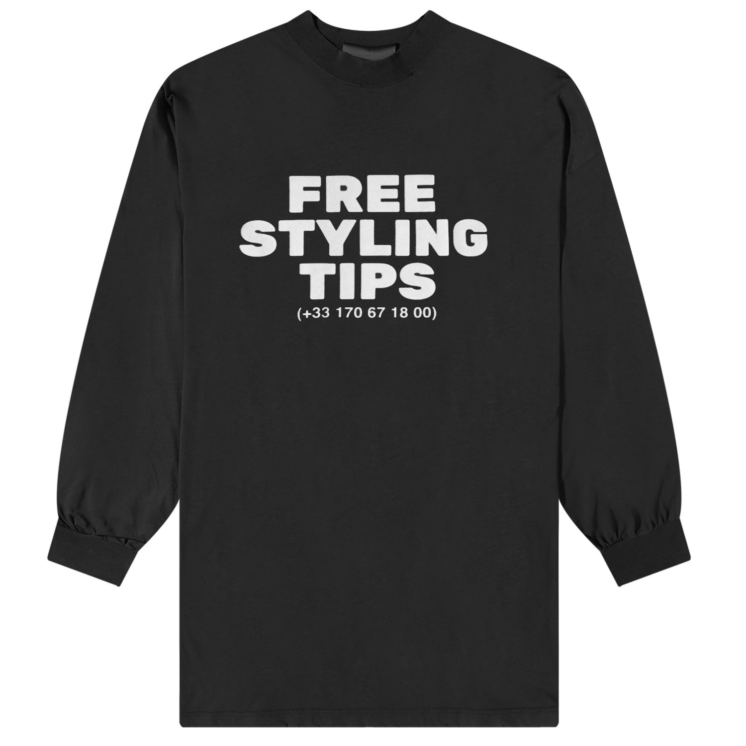 T-shirt Balenciaga Free Styling Tips Tee Svart | 739027-TOVG2-9034, 0