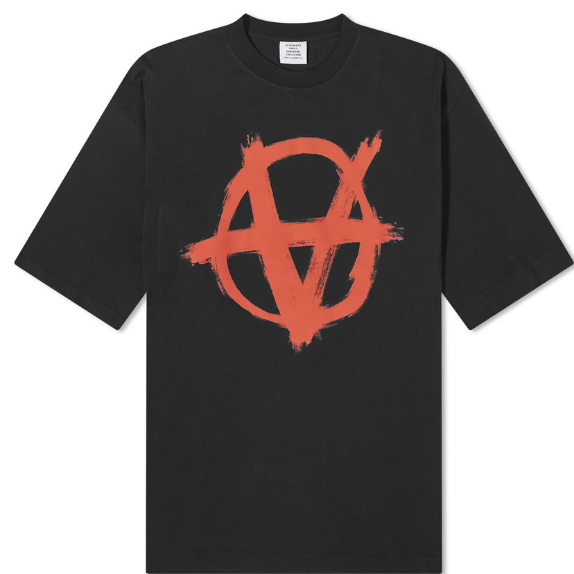 T-shirt VETEMENTS Double Anarchy T-Shirt Svart | UE64TR990BR