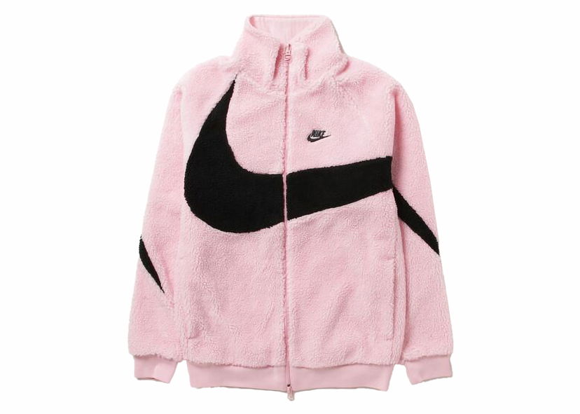 Jacka Nike Sportswear Big Swoosh Reversible Boa Jacket (Asia Sizing) Soft Pink/Black Rosa | BQ6546-690