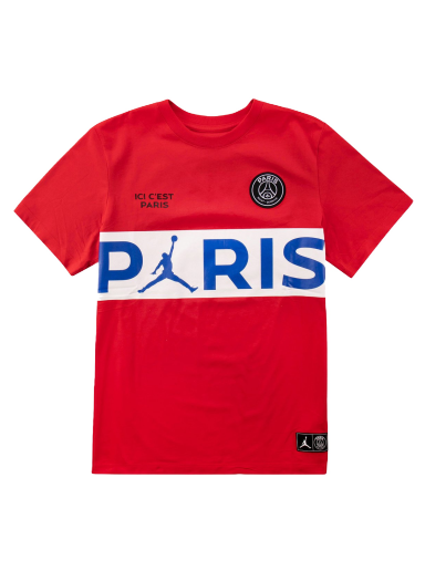 T-shirt Jordan Paris Saint-Germain x Wordmark Tee Red Röd | BQ8389-657