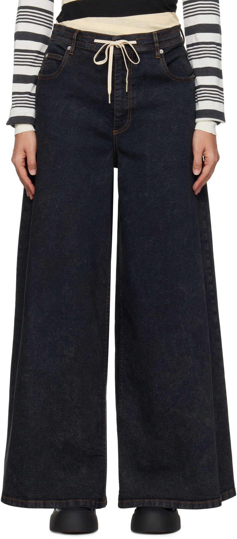 Jeans Marni Wide Leg Jeans Svart | PAJD0519A0 USCW94