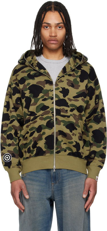 Sweatshirt BAPE A Bathing Ape 1st Camo Jacquard Shark Full Zip Hoodie Grön | 001ZPL301304M, 0