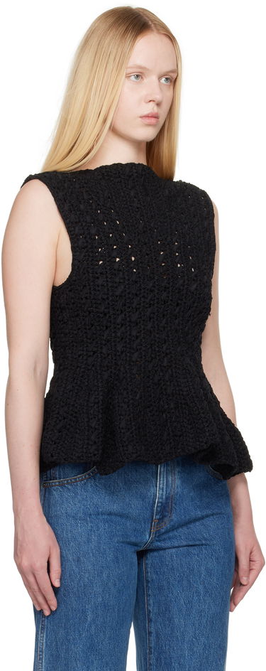 Linne Khaite Khaite Yuka Peplum Knit Top Svart | 18006130, 1