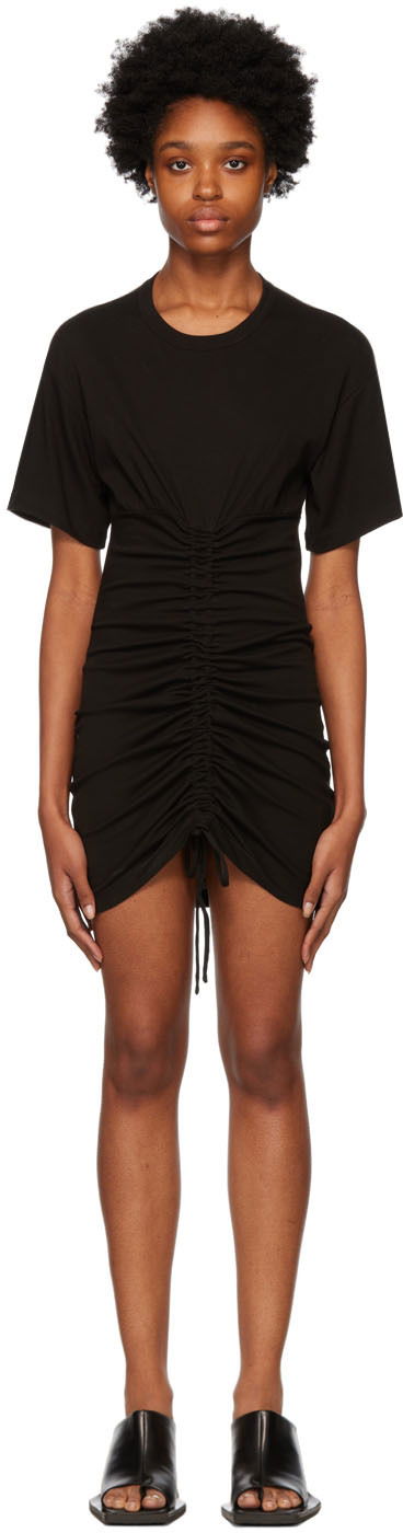 Klä MSGM MSGM Ruched Mini Dress Svart | 3341MDA61X 227624