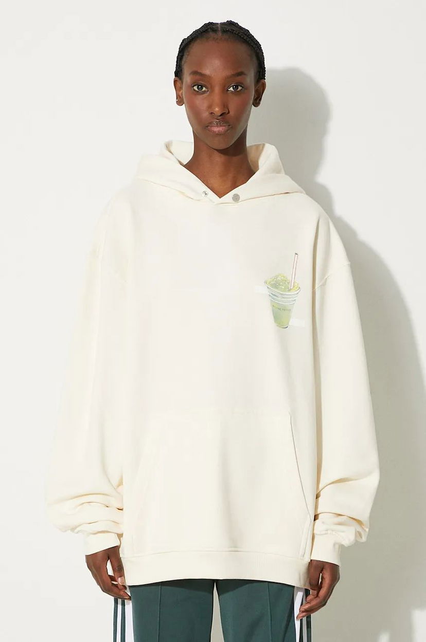 Sweatshirt Filling Pieces Hoodie Print Beige | 80634019936