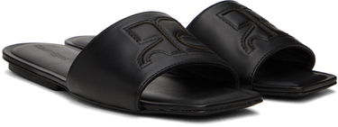 Sneakers och skor Courrèges 'AC' Leather Slide Sandals Svart | 124SSD003CR0052, 3