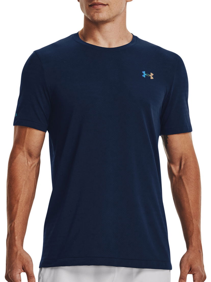 T-shirt Under Armour Seamless GeoSport T-Shirt Mörkblå | 1370441-408