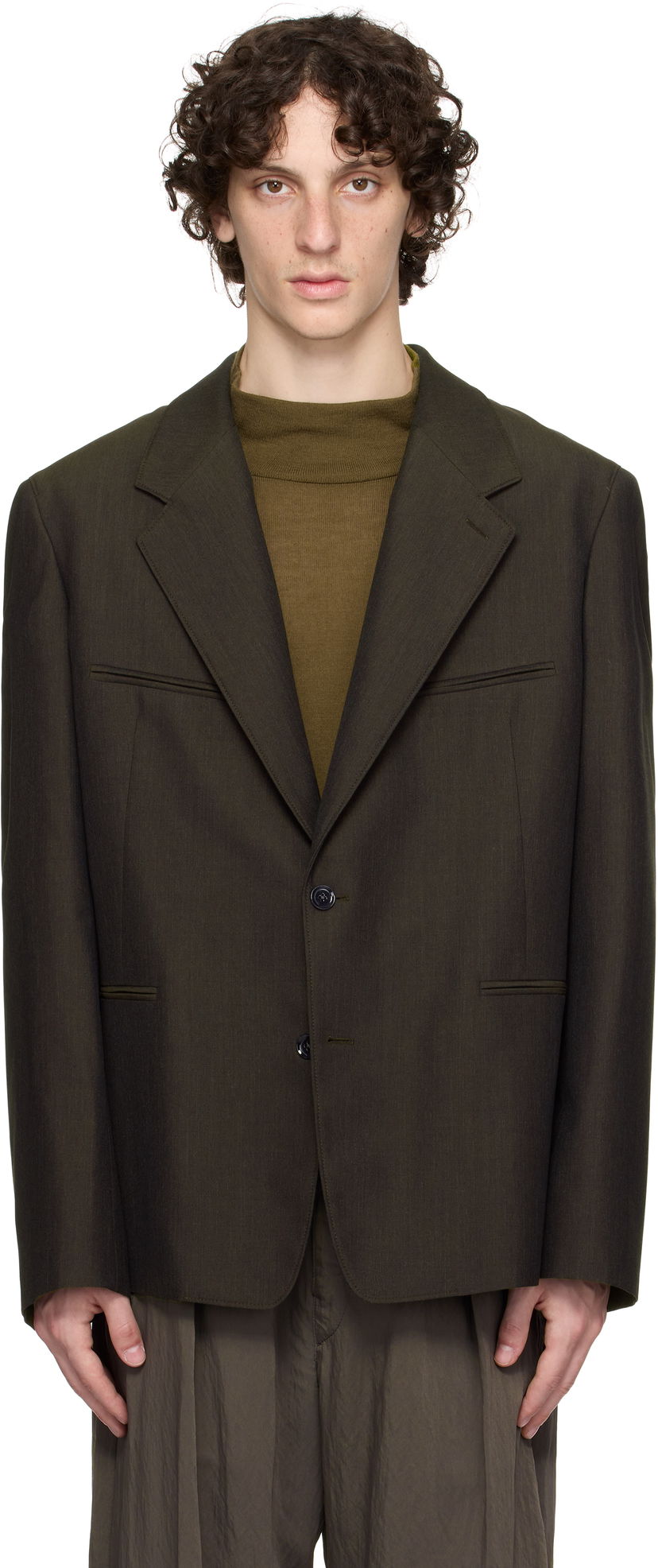 Jacka LEMAIRE Lemaire Tailored SB Blazer Grön | JA1075 LF414
