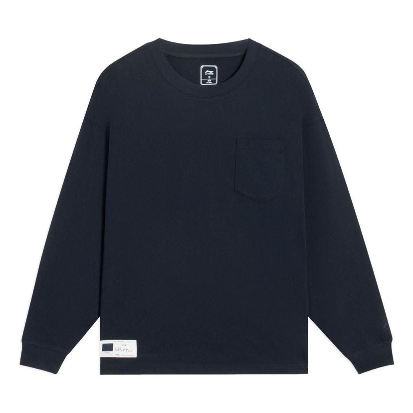 Sweatshirt Li-Ning Long Sleeve Pocket T-Shirt Mörkblå | AHSS751-1