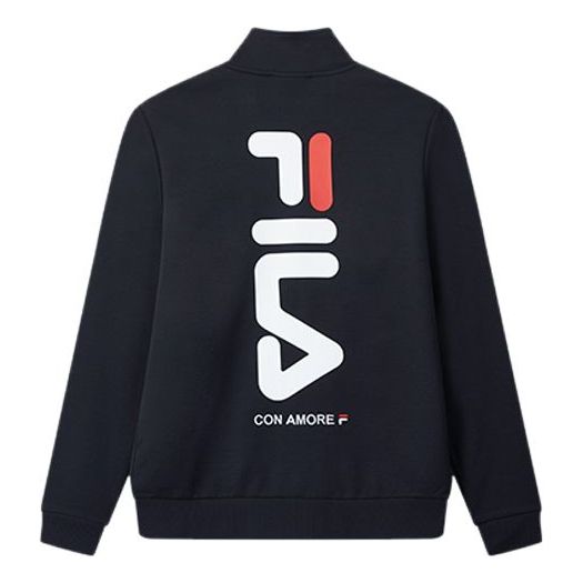 Sweatshirt FILA Knit Long Sleeve Jacket Mörkblå | F11M028504F-NV