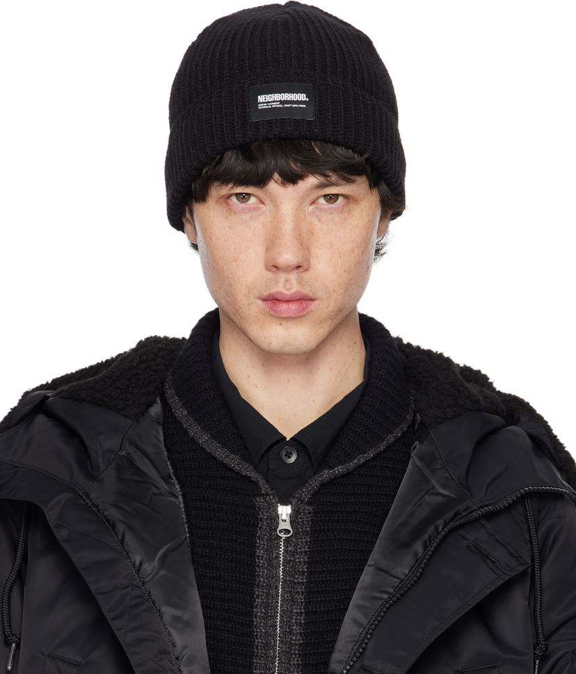 Mössa Neighborhood Knitted Beanie Svart | 242FUNH-HT01