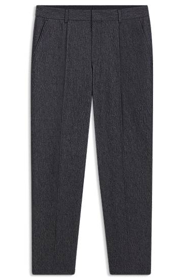 Byxor BOSS Tapered-Fit Cotton-Blend Trousers Grå | 50546035