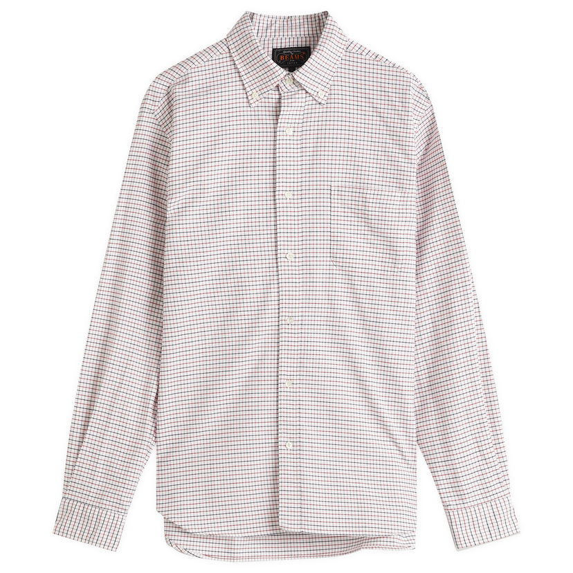 Skjorta BEAMS Beams Plus Tattersall Check Button Down Oxford Shirt, Size Medium Flerfärgad | 3811-1151-139-35