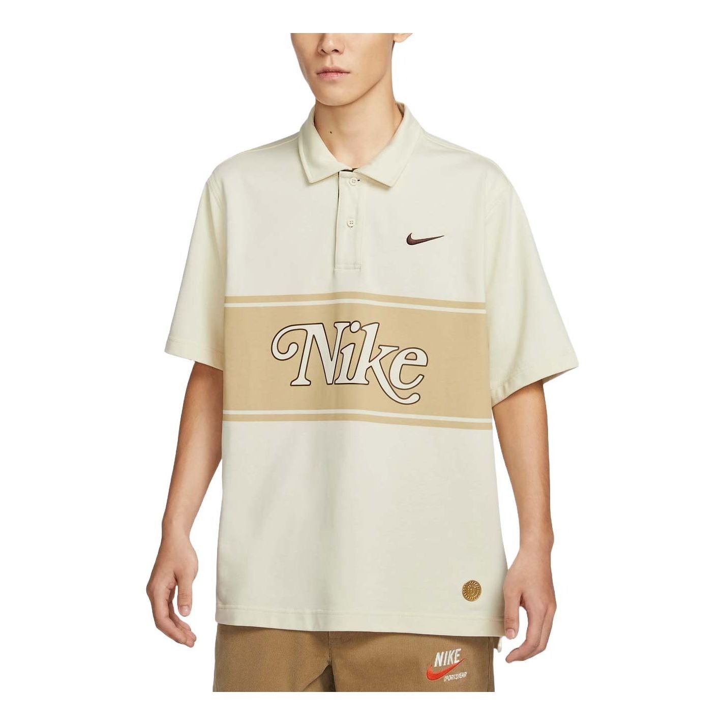 Polotröja Nike Nike Sportswear Graphic Polo Shirt Beige | HM4456-113, 0