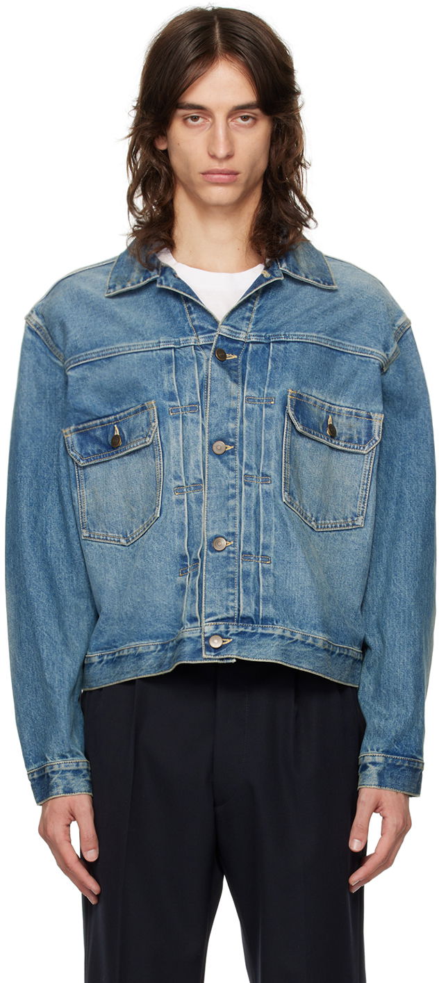 Jacka Maison Margiela Faded Denim Jacket Blå | S50AM0628 S30561