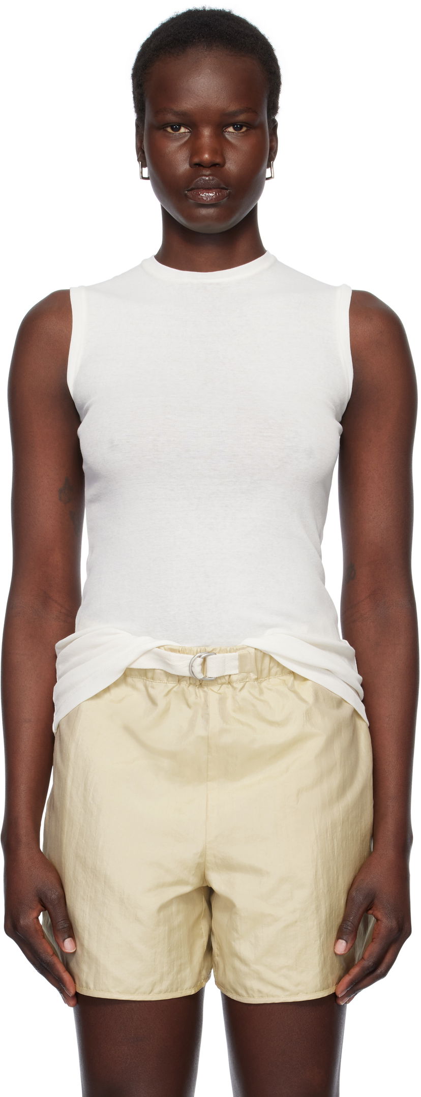 Linne Jil Sander Jil Sander 3 Layers Tank Top Vit | J40FV0106_JTN356