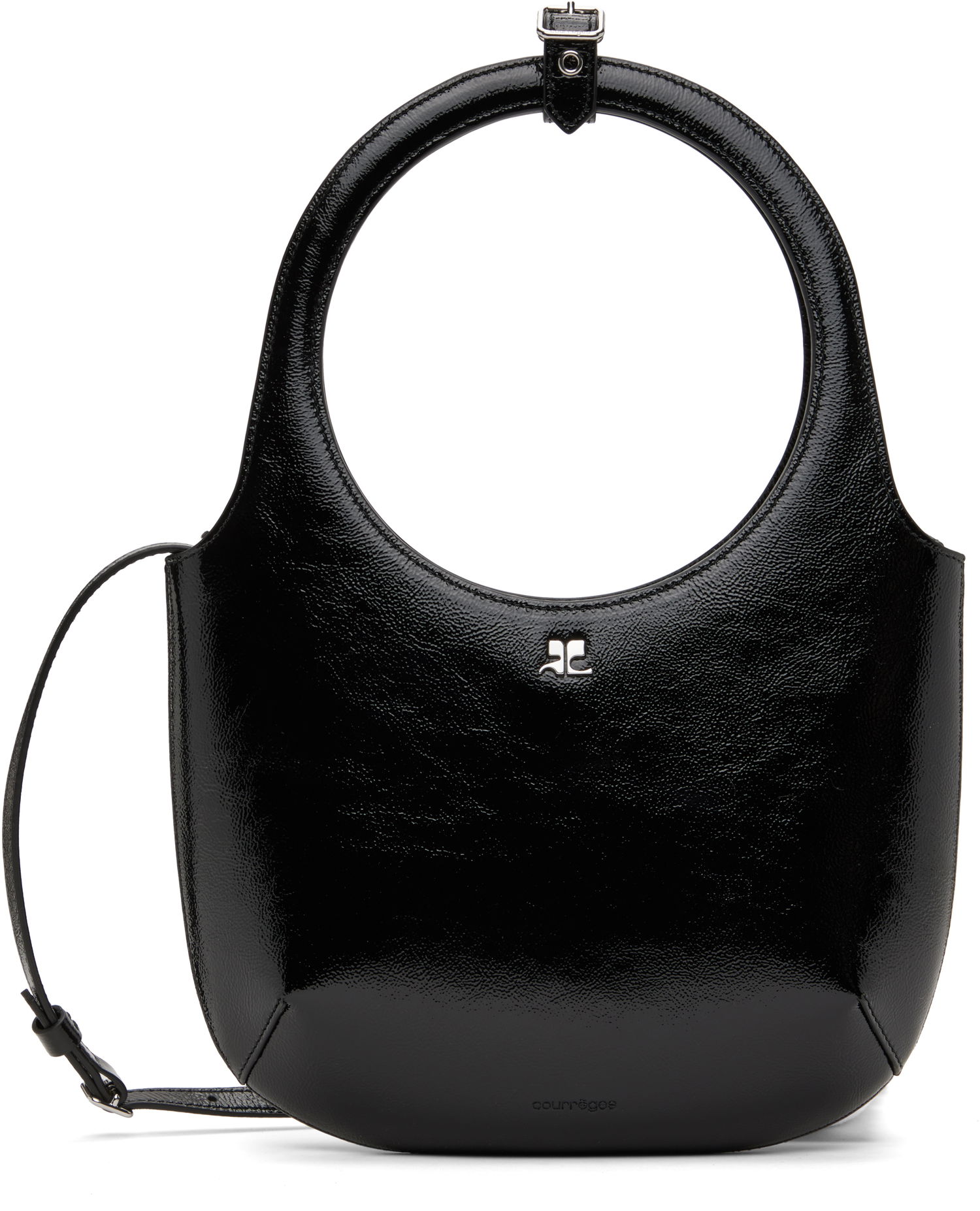 Handväska Courrèges Leather Shoulder Bag Svart | 424GSA102CR0043, 0