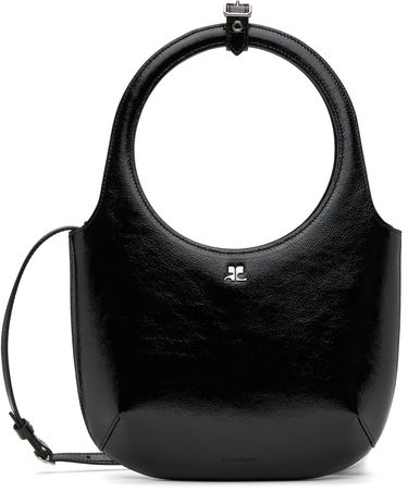 Handväska Courrèges Leather Shoulder Bag Svart | 424GSA102CR0043, 0