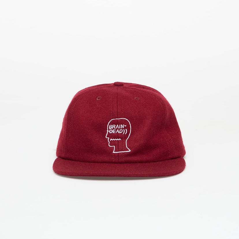 Keps Brain Dead Flannel Logohead 6 Panel Hat Burgundy Universal Bourgogne | BDF25H01004631RD05