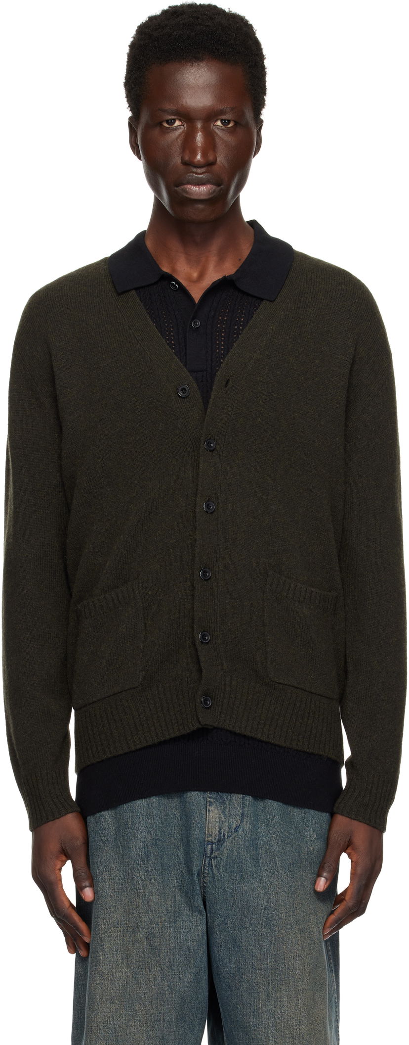 Sweater BEAMS BEAMS PLUS 7G Cardigan Grön | 38150094103