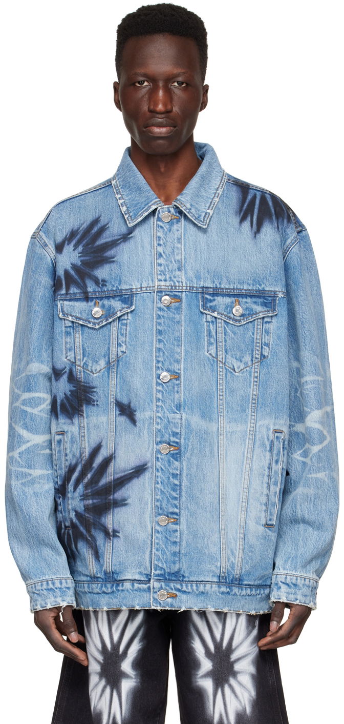 Jacka We11done We11done Tie-Dye Denim Jacket Blå | WD-DJ1-22-356-U-BL