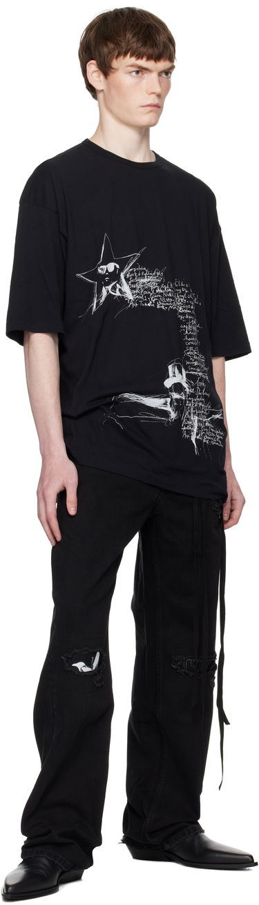 T-shirt Ann Demeulemeester Ann Demeulemeester Dieter Sketchbook Graphic T-Shirt Svart | B0012878-FA206-099, 3