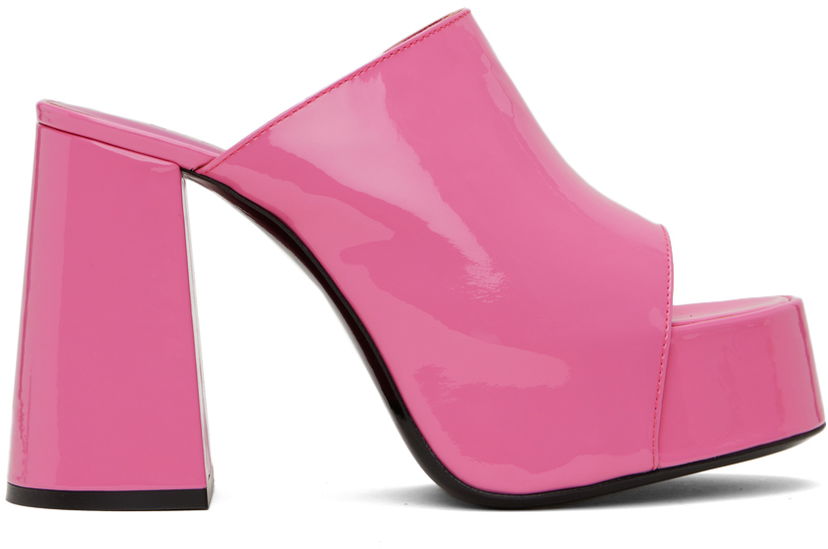 Sneakers och skor BY FAR Brad Patent Leather Platform Sandals Rosa | 23SSBRAMLPPP