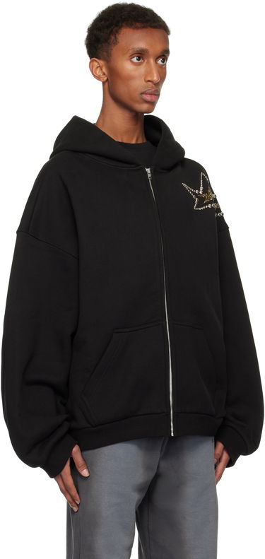 Sweatshirt We11done We11done Meteor Zip Hoodie Svart | WD-TJ3-24-864-U-BK, 1