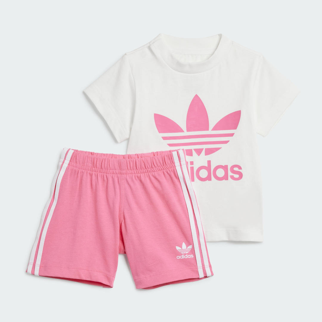 Träningsoverall adidas Performance Trefoil Shorts and Tee Set Rosa | IR6865, 0
