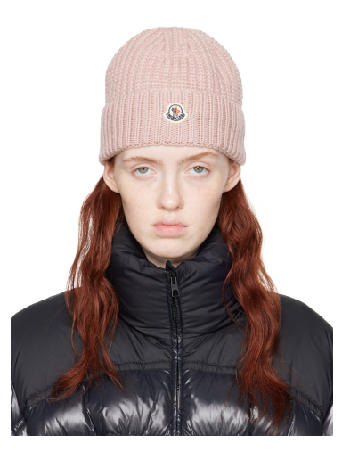 Mössa Moncler Patch Beanie Rosa | I20933B00048M1131