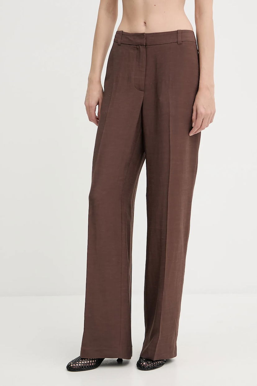 Byxor Samsoe Samsoe Samsoe Samsoe SALARAY High-Waist Wide-Leg Pants Brun | F25200023