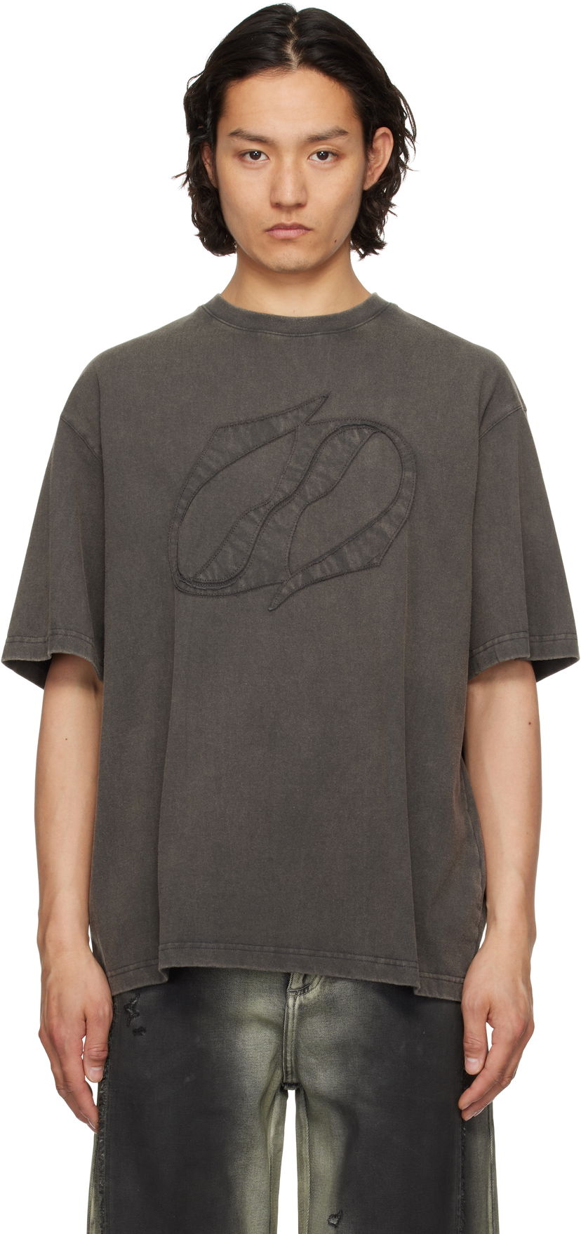 T-shirt We11done We11done Selldone Patch T-Shirt Grå | WD-TT1-25-757-U-CH